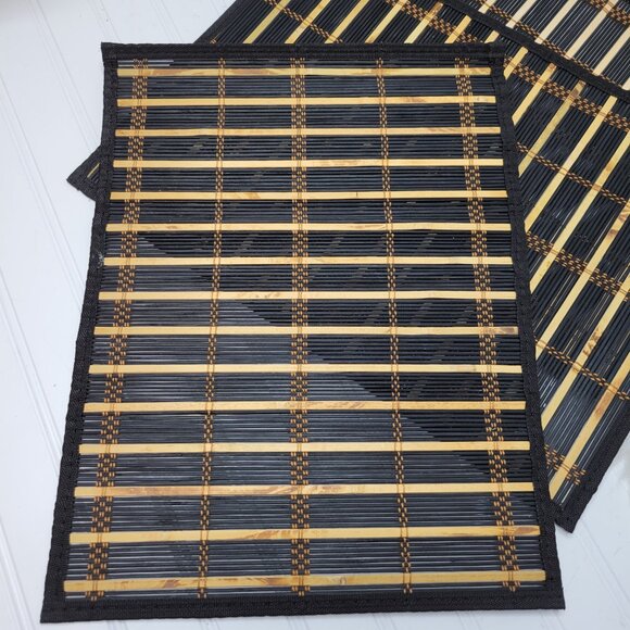 (3) BENSON MILLS  Bamboo PLACEMATS Rectangular  13" x 17.5" Earthtone Sticks - Picture 3 of 7